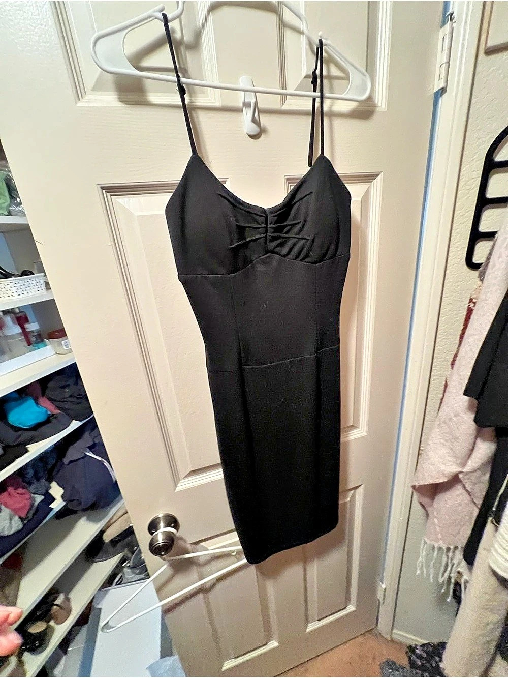Roberto Cavalli Black Ruched Midi Dress Size Large